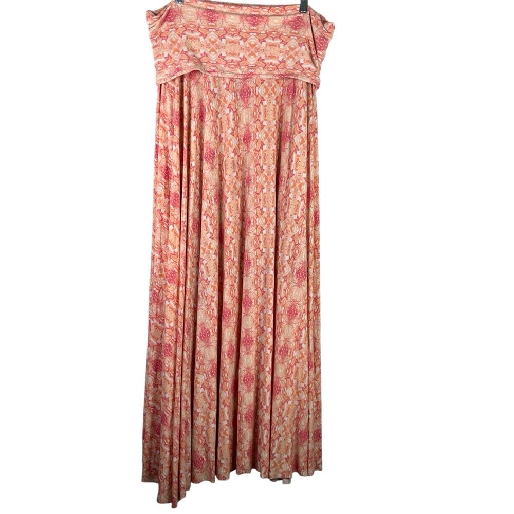 Victoria’s Secret Maxi Skirt Womens XL Pink Orange Boho Multi Way Dress Stretch